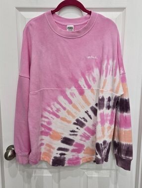 PINK Victoria's Secret Women Sweatshirt Size S Tie Dye Love Long Sleeve